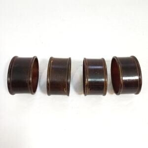 Bronze metal 4 piece napkin rings set